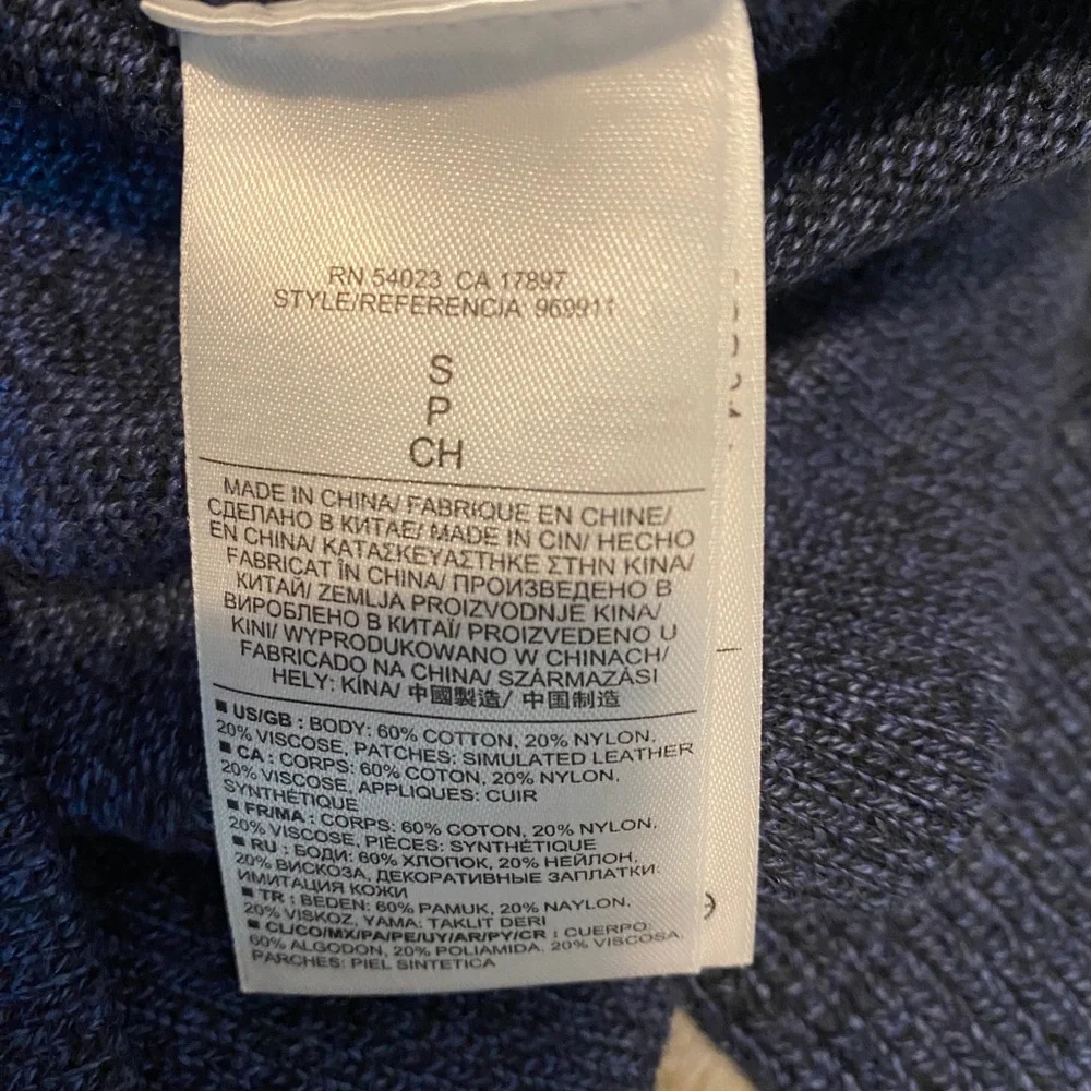 Banana Republic Men’s Cotton Blend Mockneck Sweater Jacket Navy Sz S
